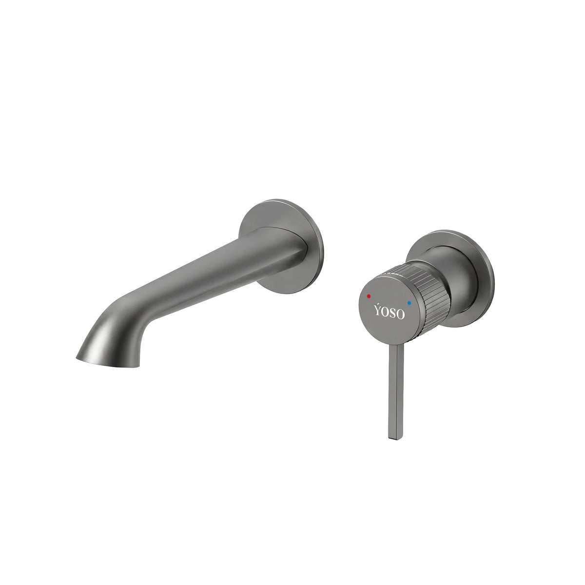 Aura Wall Mounted Basin Mixer, Gun Metal | Yoso
