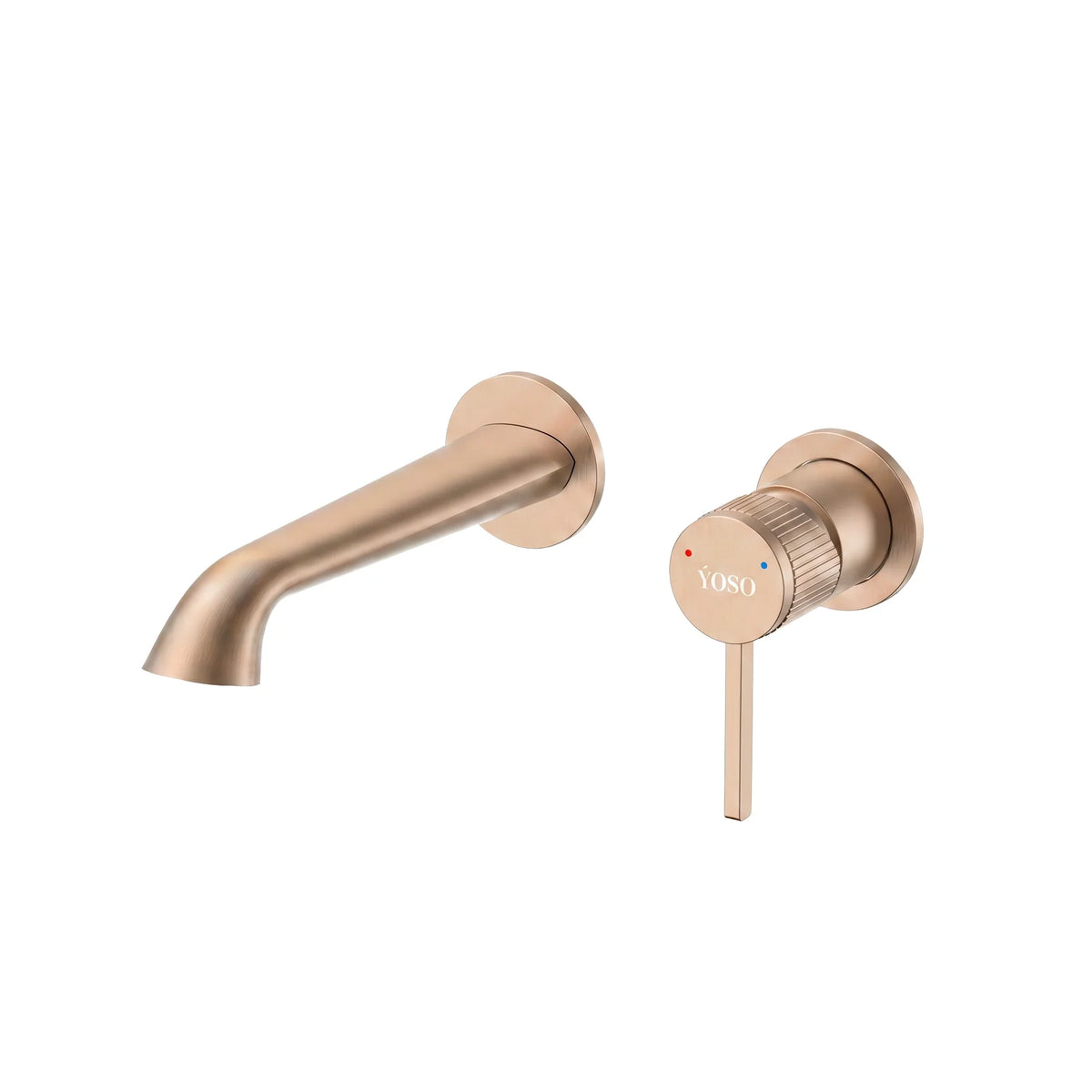 Aura Wall Mounted Basin Mixer, Rose Gold | Yoso