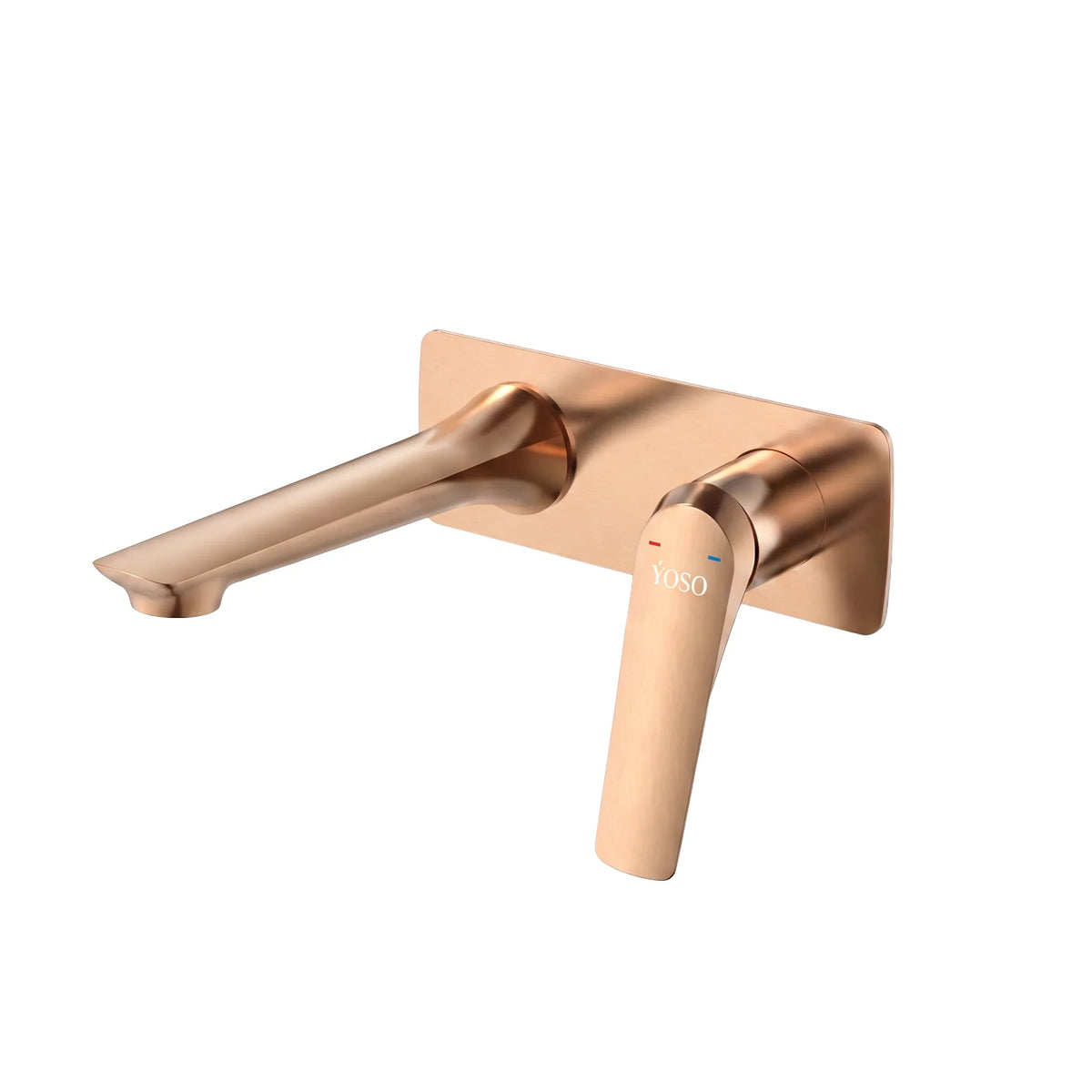 Nuvella Wall Mounted Basin Mixer, Rose Gold | Yoso
