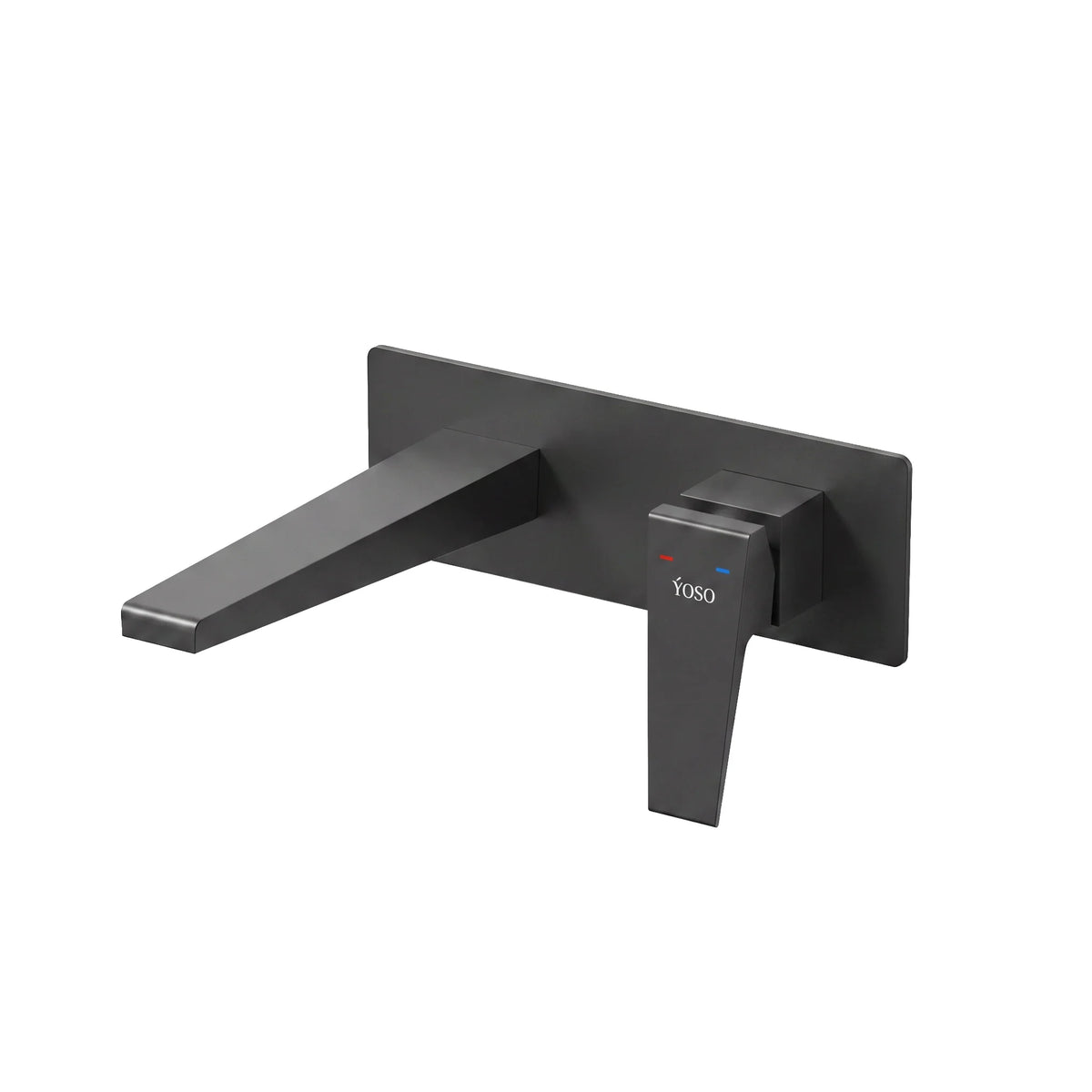 Quadra Wall Mounted Basin Mixer, Matt Black | Yoso