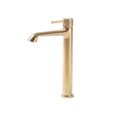 Aura Basin Mixer — Tall Neck, Brushed Gold | Yoso