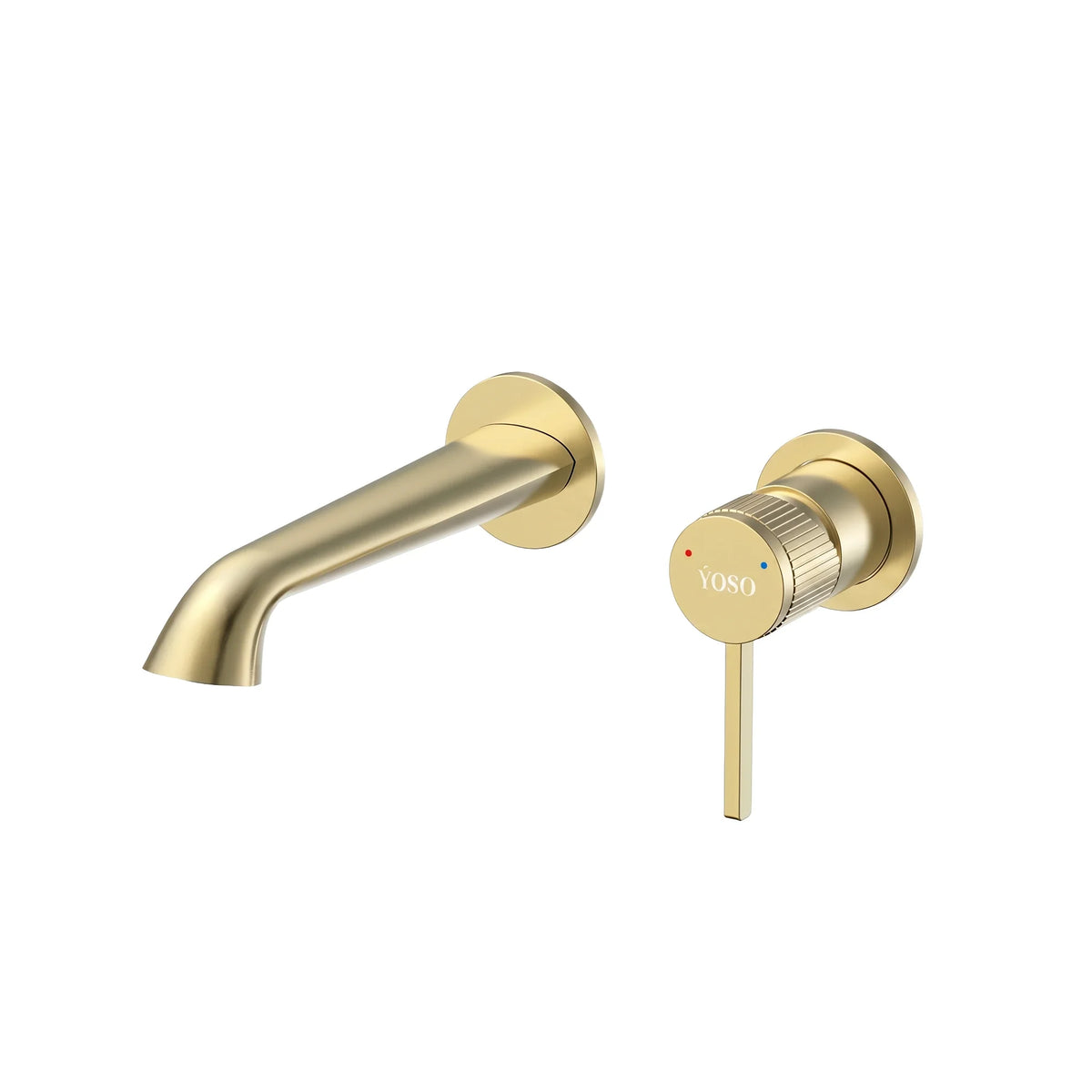 Aura Wall Mounted Basin Mixer, Brushed Gold | Yoso