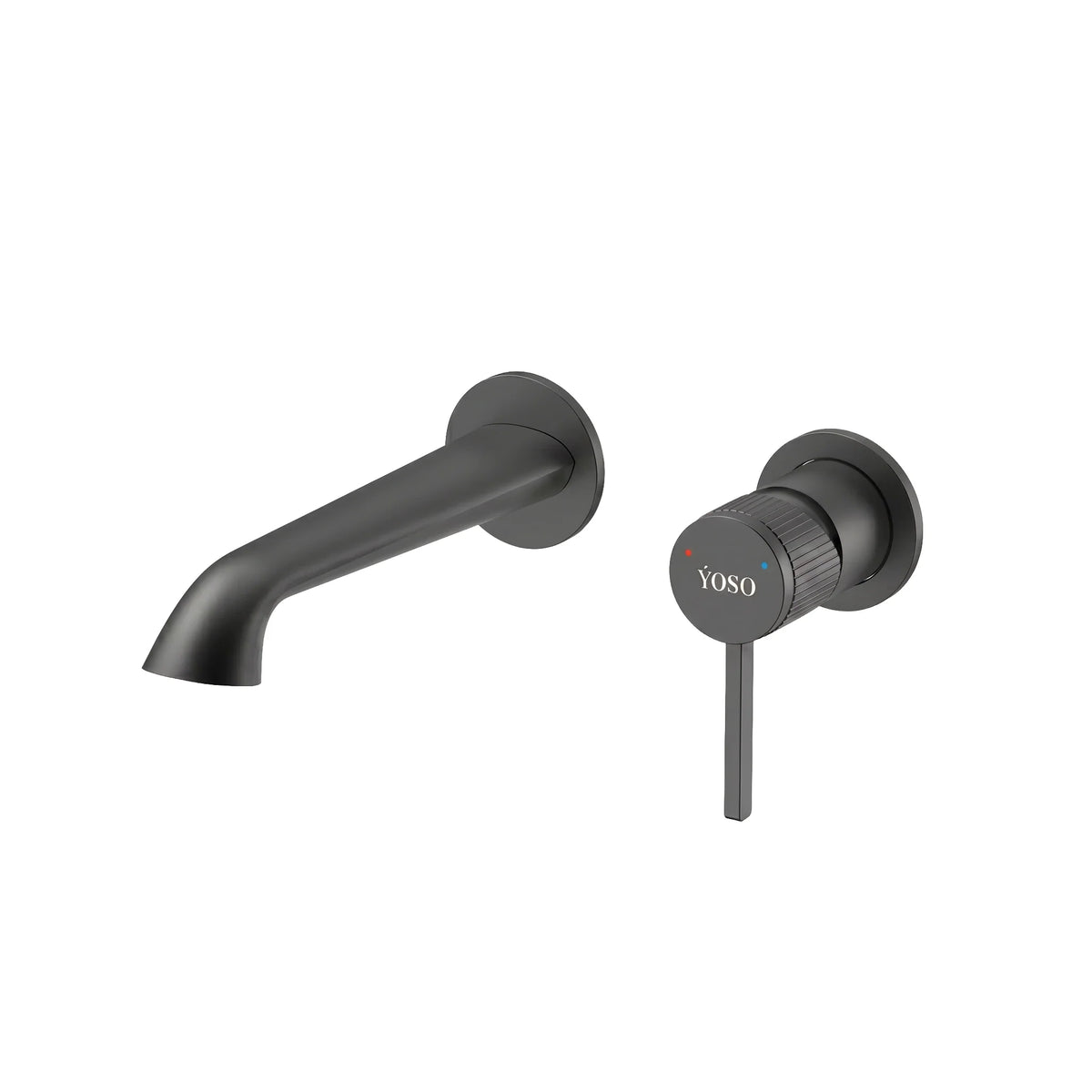 Aura Wall Mounted Basin Mixer, Matt Black | Yoso