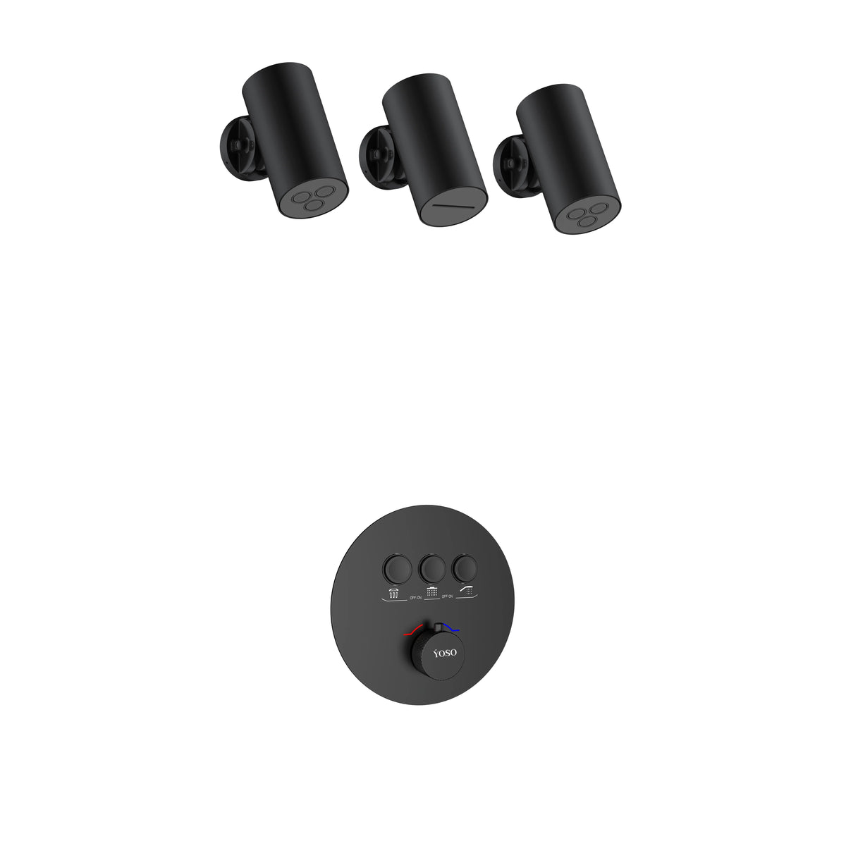Florence Concealed Shower Set - Matt Black | Yoso
