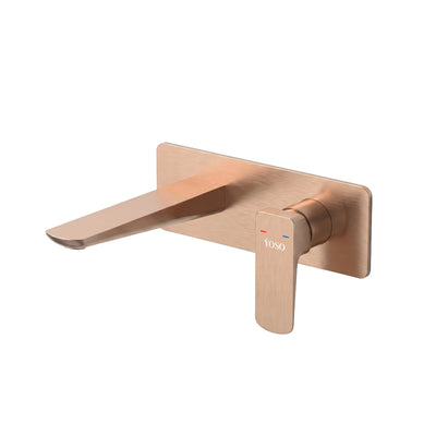 Luxor Wall Mounted Basin Mixer, Rose Gold | Yoso