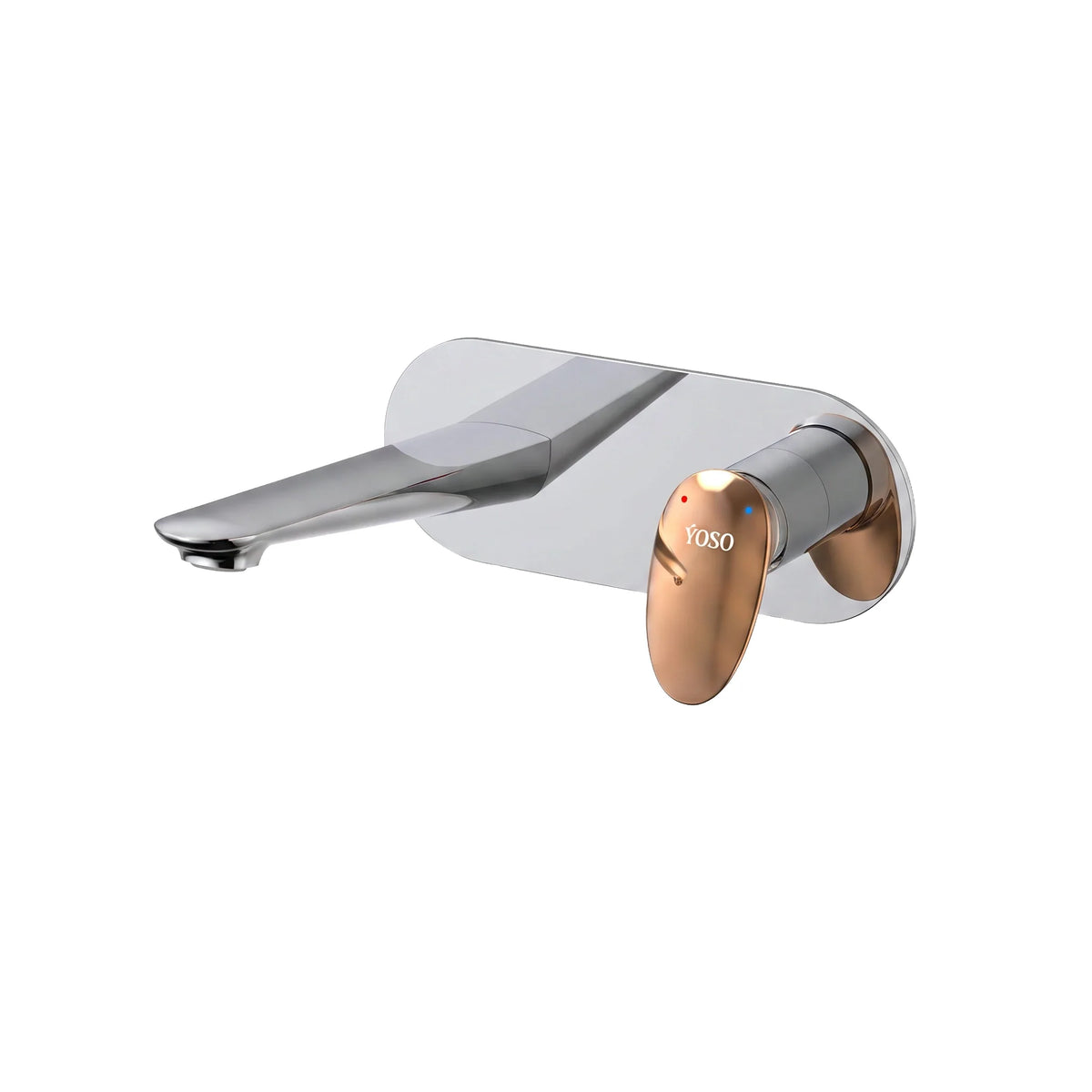 Marvel Wall Mounted Basin Mixer, Chrome + Rose Gold | Yoso