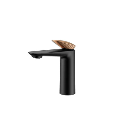 YOSO Marvel Basin Mixer — Standard Height - Matt Black + Rose Gold