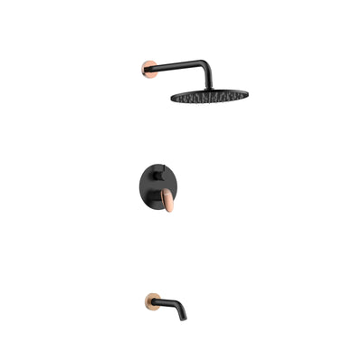 Marvel Concealed Shower Set - Matt Black + Rose Gold