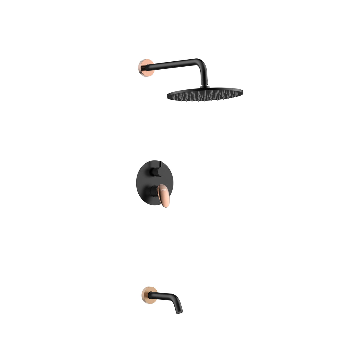Marvel Concealed Shower Set - Matt Black + Rose Gold