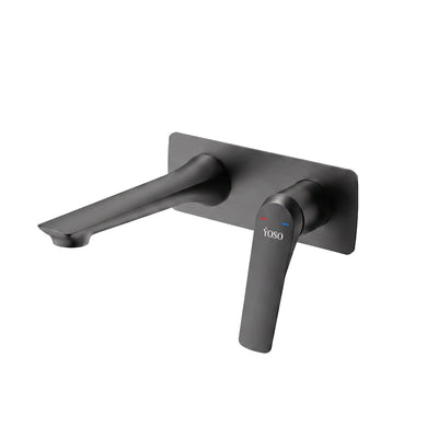 Nuvella Wall Mounted Basin Mixer, Gun Metal | Yoso