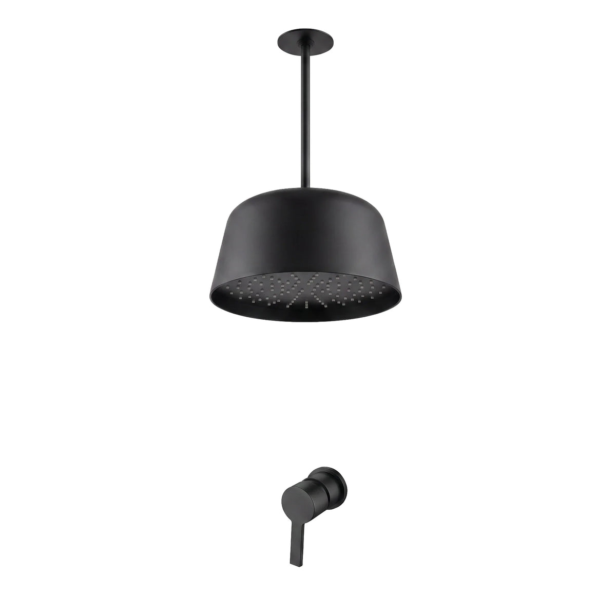 Paris Ceiling Mounted Complete Shower Set - Matt Black