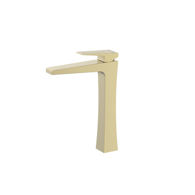 Quadra Basin Mixer — Tall Neck, Brushed Gold | Yoso