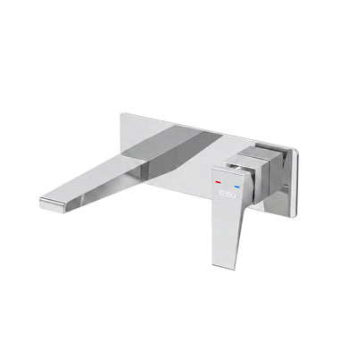 Quadra Wall Mounted Basin Mixer, Chrome | Yoso