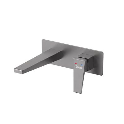 Quadra Wall Mounted Basin Mixer, Gun Metal | Yoso