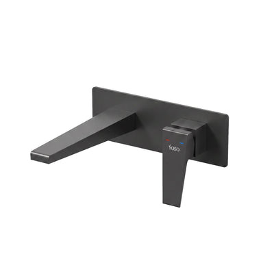 Quadra Wall Mounted Basin Mixer, Matt Black | Yoso