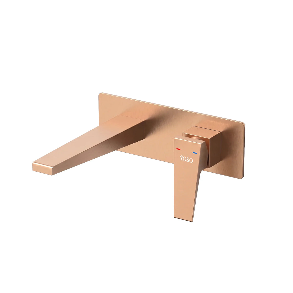 Quadra Wall Mounted Basin Mixer, Rose Gold | Yoso