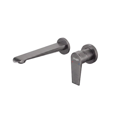 London Style Wall Mounted Basin Mixer - Gun Metal | Yoso