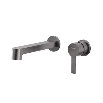 Paris Wall Mounted Basin Mixer - Gun Metal | Yoso
